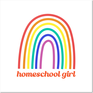 Homeschool Pride Girl Rainbow Posters and Art